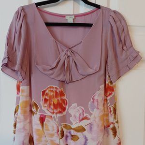 Silk lilac floral Odille top
